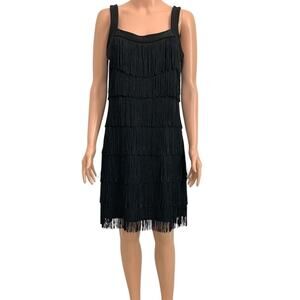 Express small fringe flapper cocktail mini dress costume D2 3426